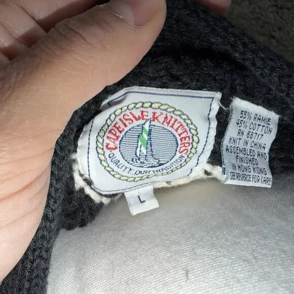 Vintage Cape Isle Knitters Golf Cardigan Sweater Womens Large 90s Grandpa-Core - Picture 5 of 6